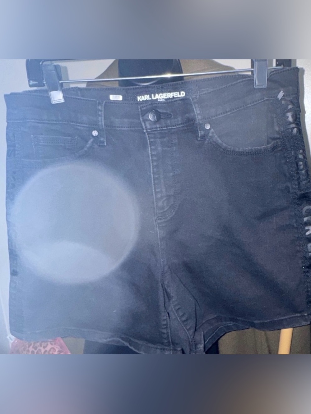 Karl Lagerfeld Black Denim High-Rise Women's Shorts